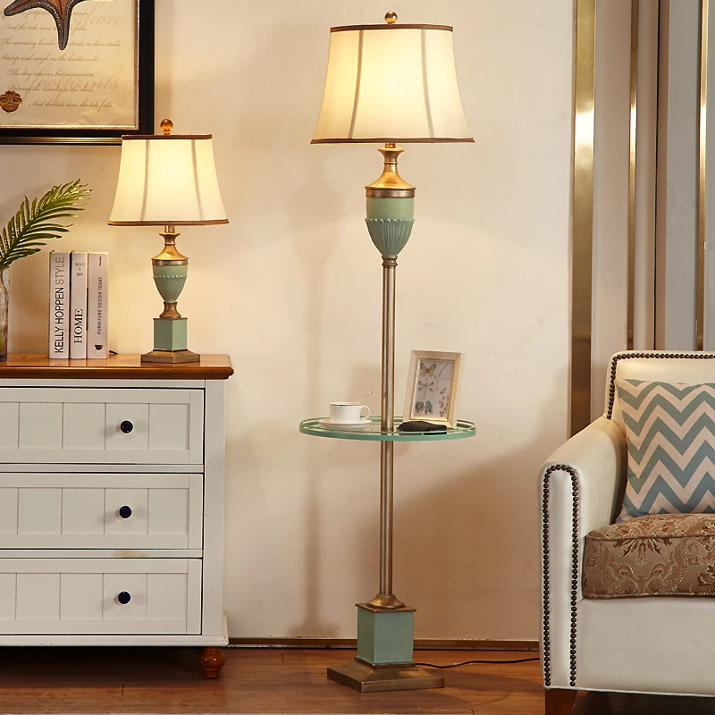 

Floor lamp living room coffee table bedroom bedside lamp American simple study warm room vertical remote control