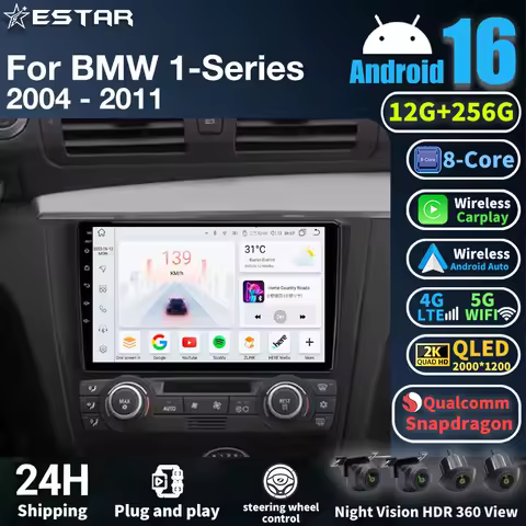 4G Head Unit For BMW 1 Series E81 E82 E87 E88 116i 118i 120i 130i 2004 - 2012 Multimedia BT Player Stereo Android 16 Car Radio