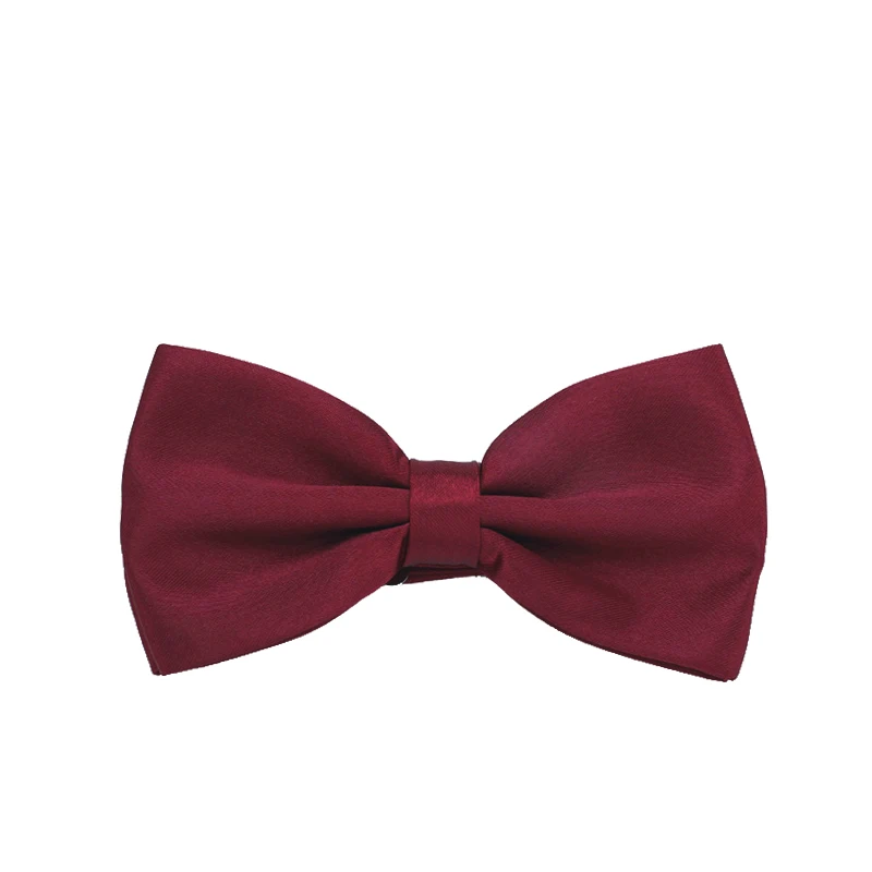 Men Skinny Bowtie Solid Color Burgundy Red Bow ties Black White Grey Bow tie For Men Wedding Business Party Bowtie Cravats