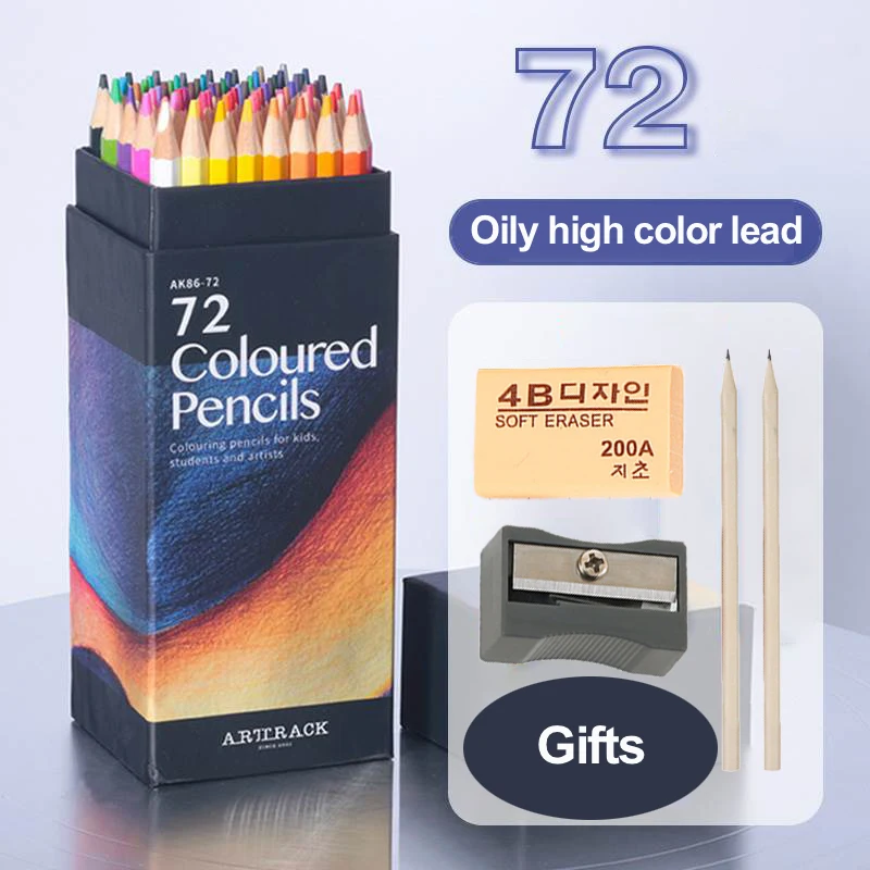 12/24/48/72 Colors Color pencil  DIY set includes: Wooden Color Pencil Sharpener Eraser School Office Supplies Art Stationery 