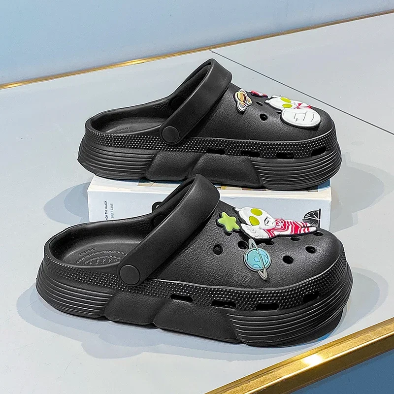 

Baby Shoes Sandy Beach for Boys Girls Summer Kids Sandals Hole Children's Shoes Slippers Soft Anti-Skid Cartoon DIY Design Hole