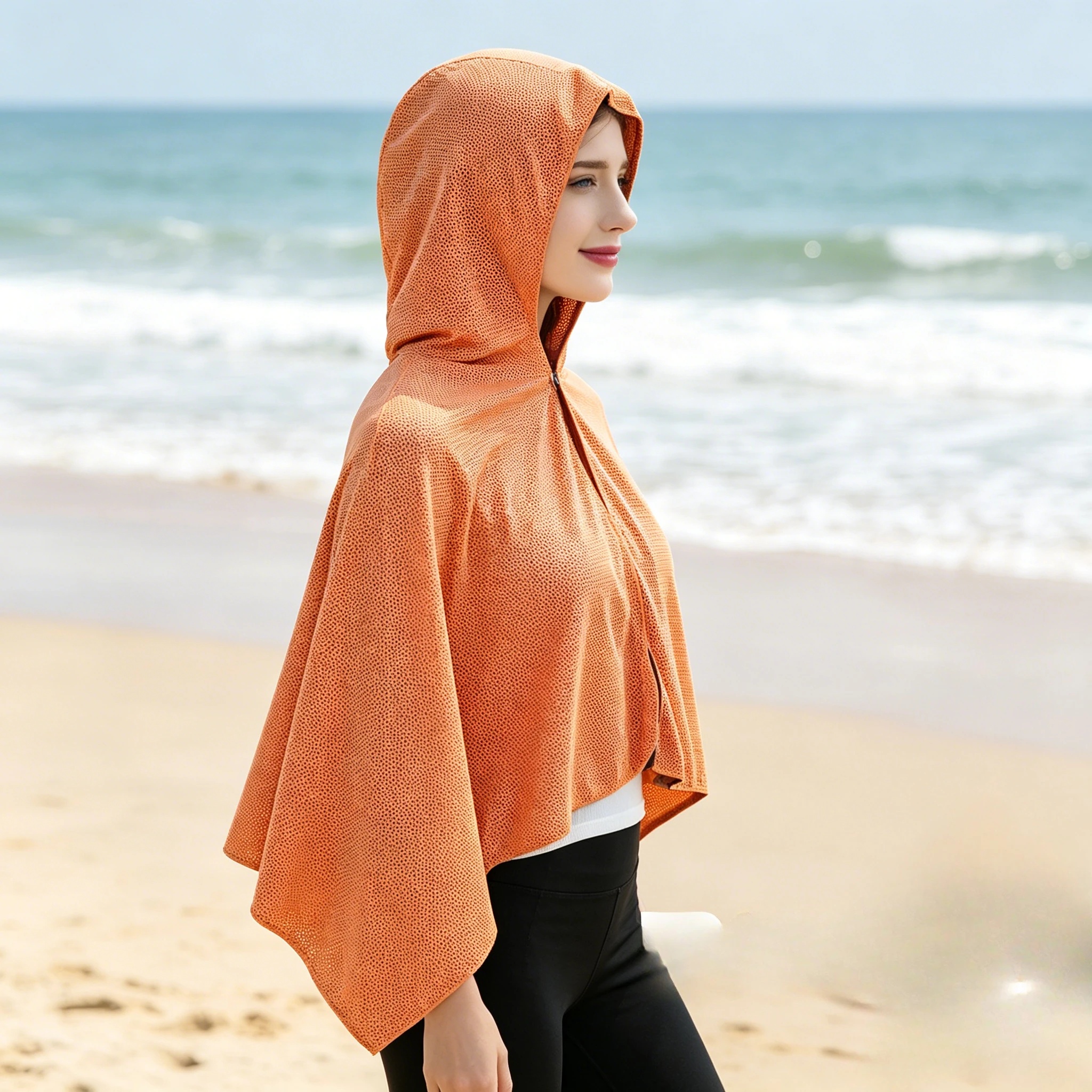 

Fast Drying Cape Sun Block Cooling Hooded Towel Beach Cover Up for Swimming and Camping