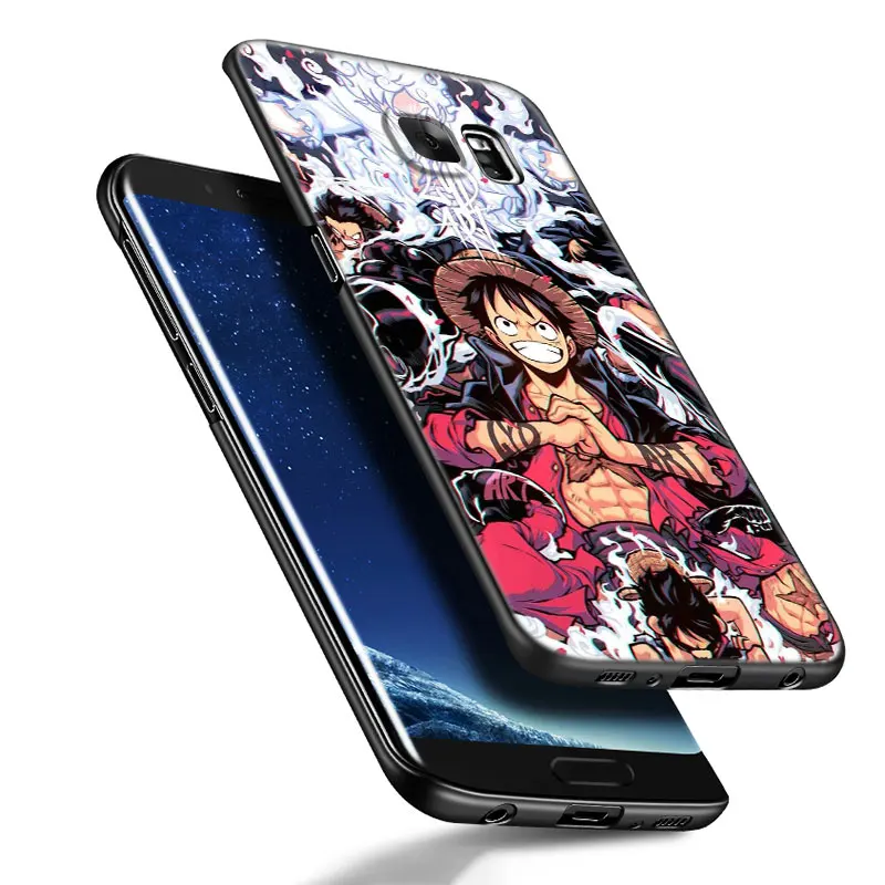 Luffy Gear 5 Black Silicone Phone Case For Samsung Galaxy S23 S21 S20 FE S24 S22 Ultra S10E S10 S9 S8 Plus