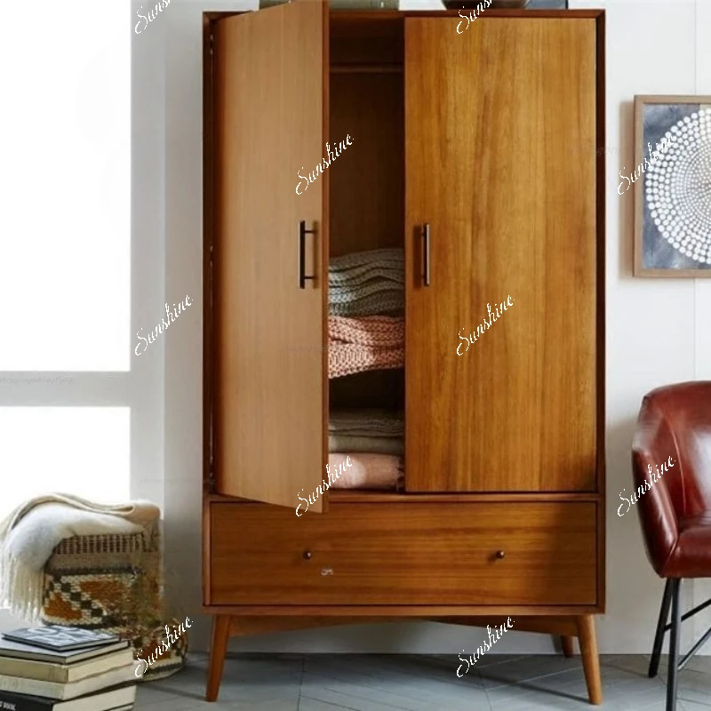 

Nordic, simple modern bedroom wardrobe storage cabinet, children's wardrobe solid wood