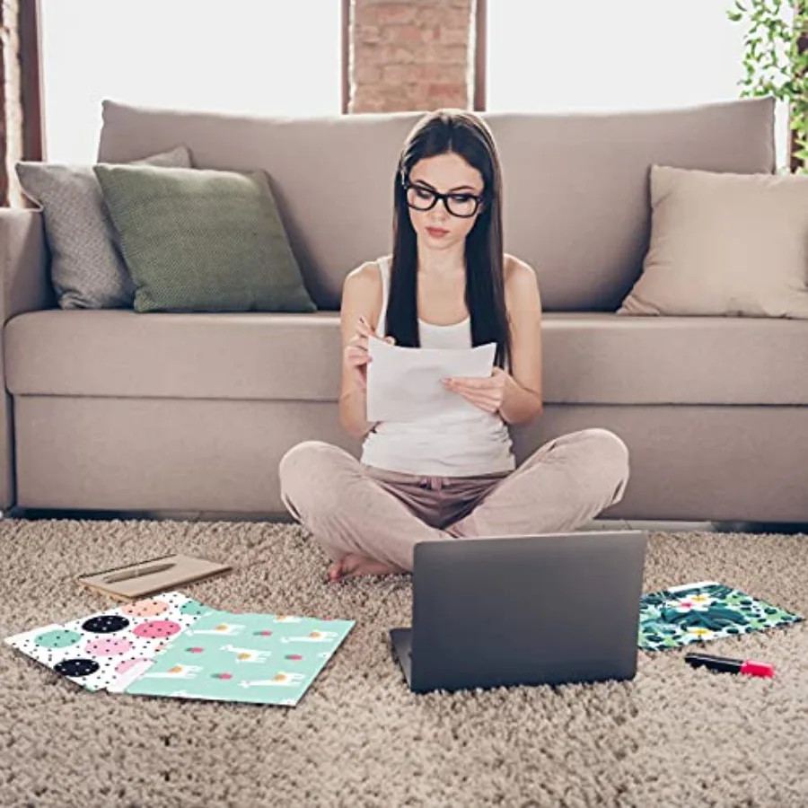 Mejores productos de oficina Carpetas de archivos decorativas Paquete de 24 8 diseños Tamaño de letra pesada 9,5 x 11,5 1/3 Pestaña cortada Lindo Diversión Moderna