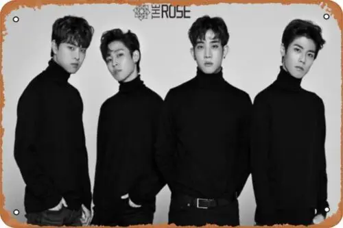 Yzixulet The Rose Kpop Poster Poster Retro Metal Tin Sign Man Cave Wall Decor