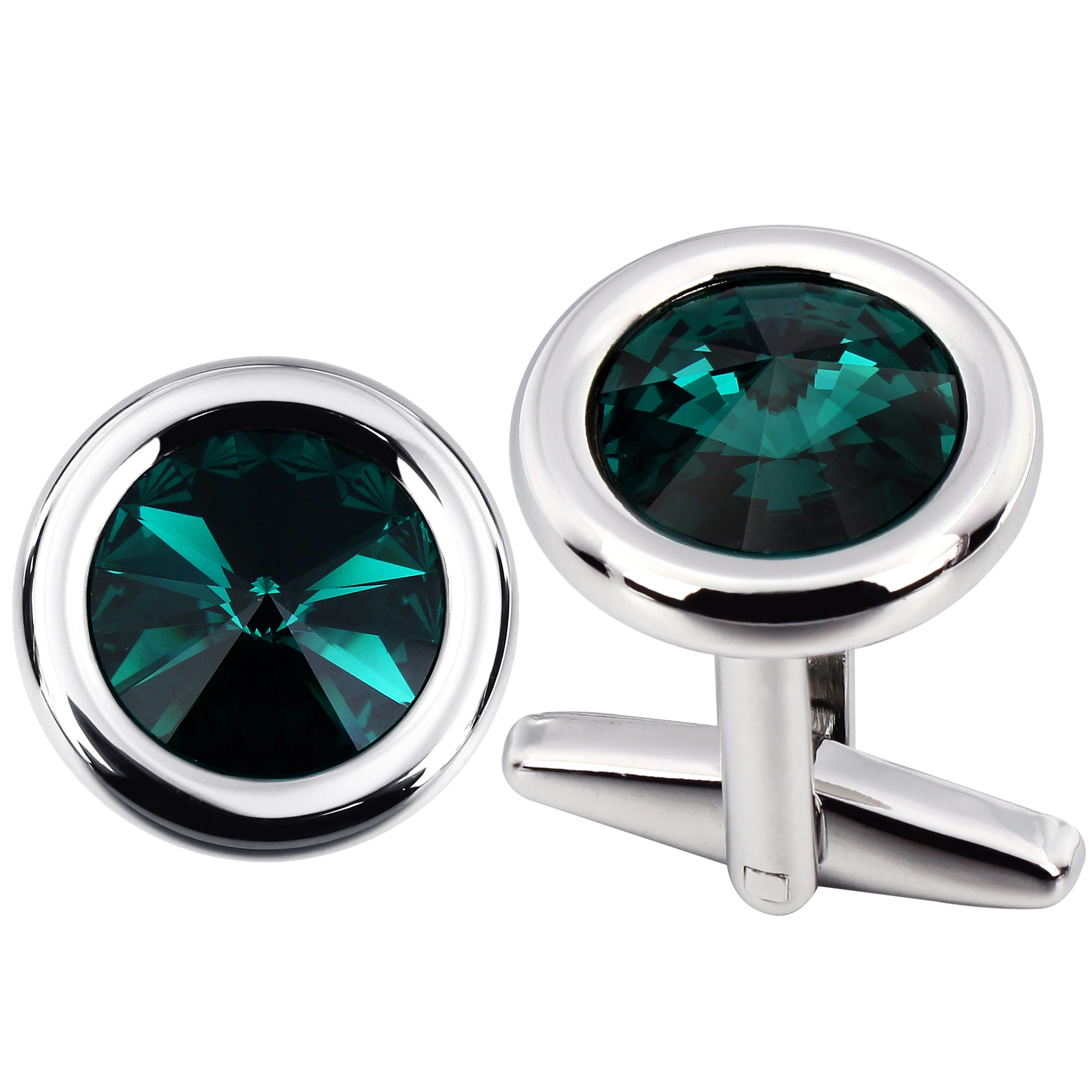 HAWSON Cufflinks for Men,Crystal Cuff Links for Formal Business Wedding Shirts in Gift Box