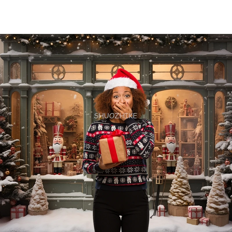 Рождественские фоны Санта-игрушка солдаты Декор семья детский портрет Щелкунчик кукла фон для фотосъемки для фотобудки