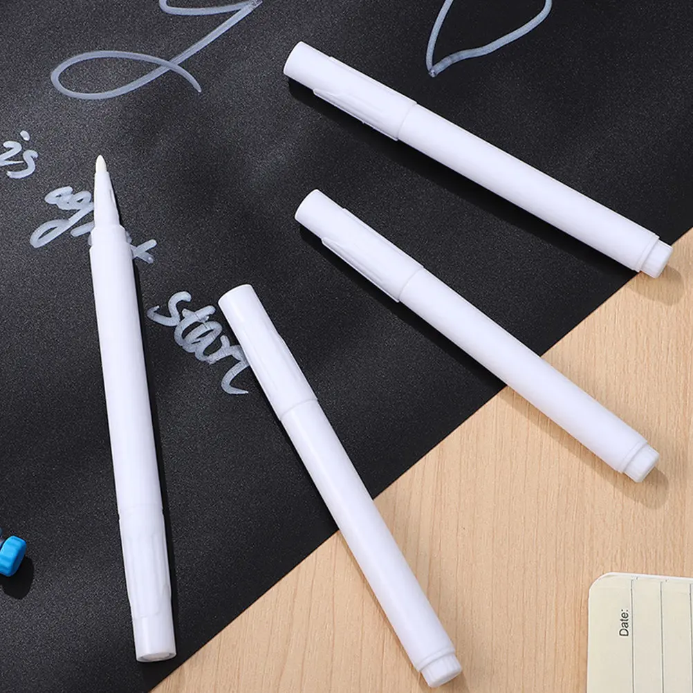 

10Pcs White Chalk Markers Liquid Erasable Portable Compact for Blackboard Glass Windows Mirrors School Office Drawing Chalkboard