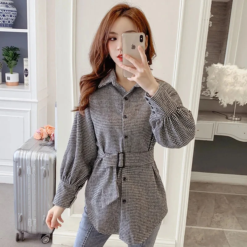 

Plaid Shirt Women 2023 Spring New Fashion Loose Versatile Woolen Coat Female Waist Closed Single Breasted Casual Shirt Jacket