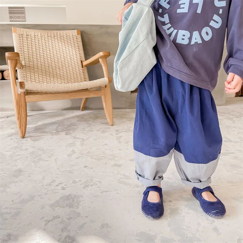 

Childrens Pants 2026 Spring New Korean Version Color Blocked Casual Fashion Daily Western-style Versatile Soft and Comfortable