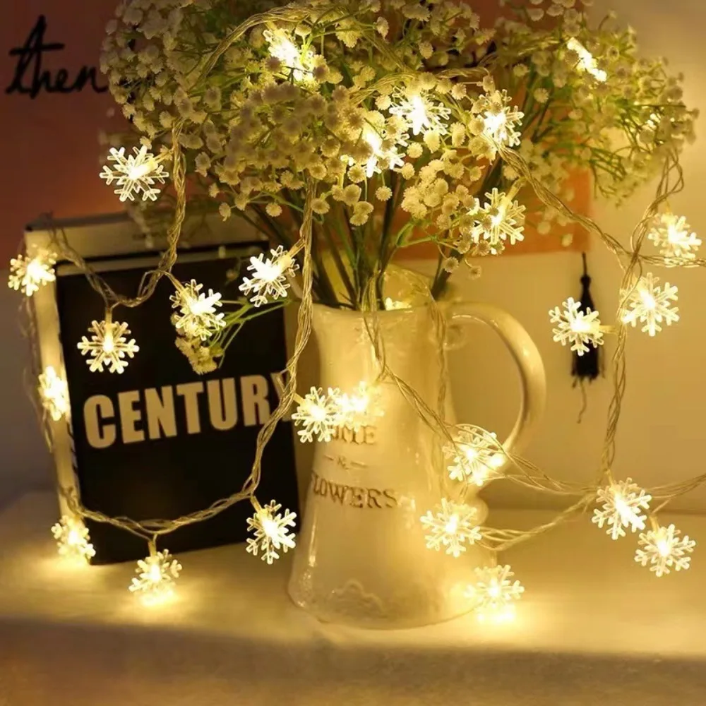 3 متر طول عيد الميلاد الستار سلسلة أضواء ندفة الثلج شجرة رومانسية LED أضواء الستار نسخة البطارية أضواء سلسلة الجنية