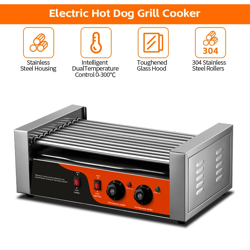 Commercial Electric Stainless - đánh giá và giá Hot Dog Roller Grill