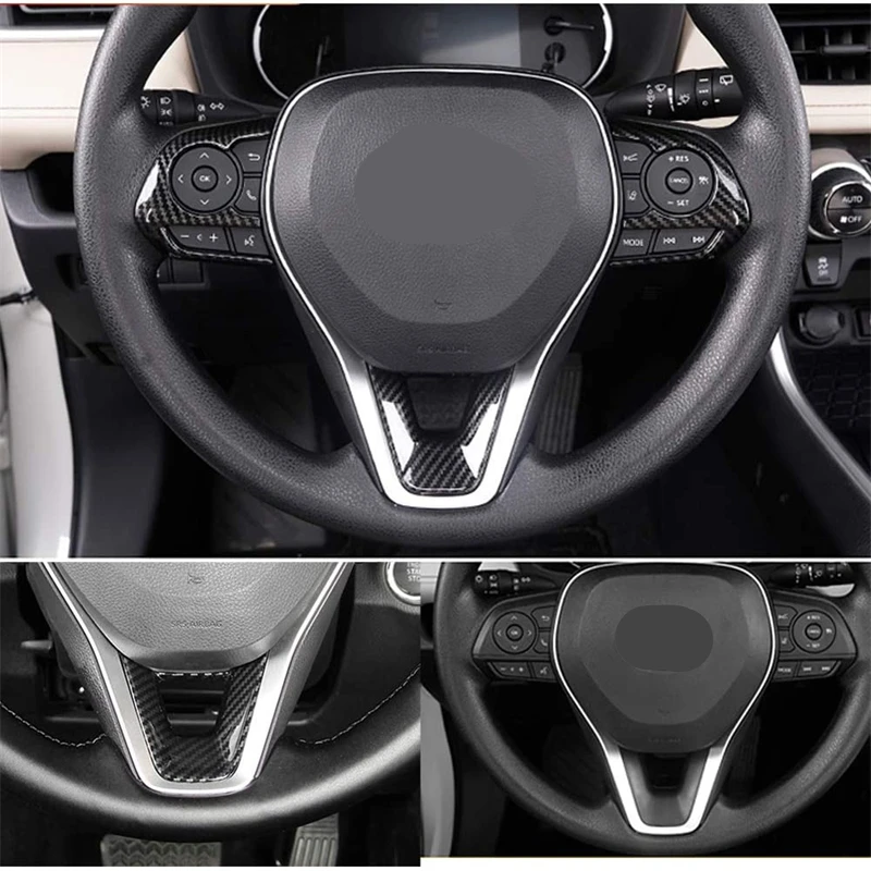 Car Steering Wheel Button Trim Cover Stickers Accessories For Toyota RAV4 XA50 Corolla E210 Hybrid 2019 2020 2021 2022 2023 2024