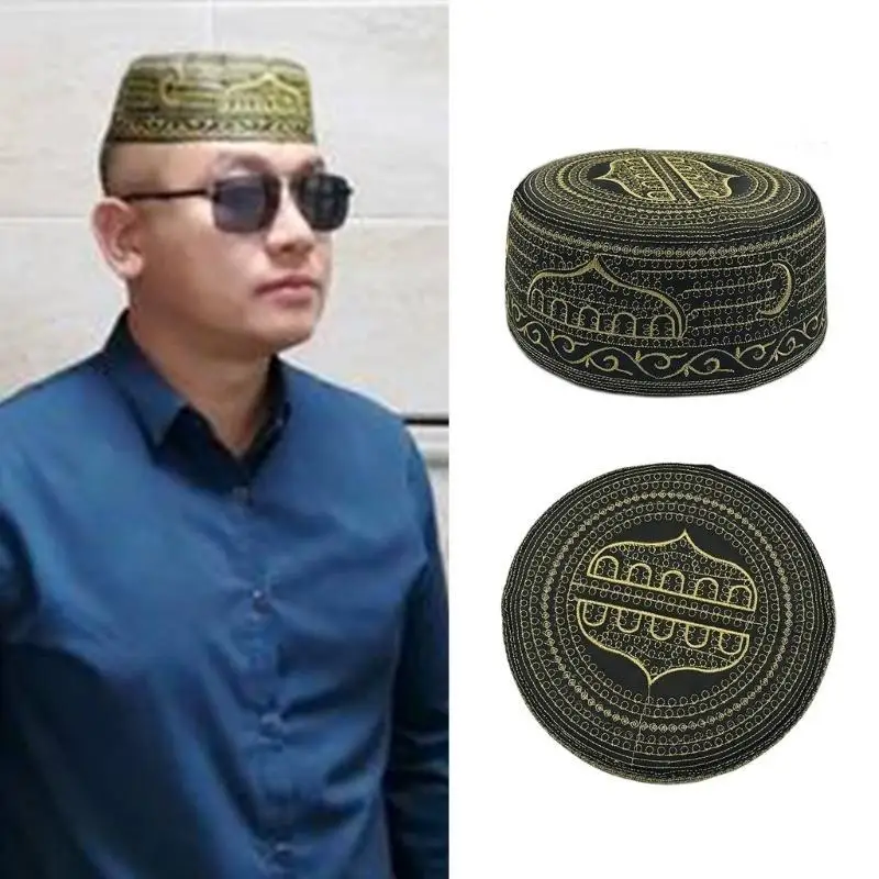 A52E Muslims Men Namaz Prayer Hat Traditional Islamic Hui Nationality Hat Eid Gift