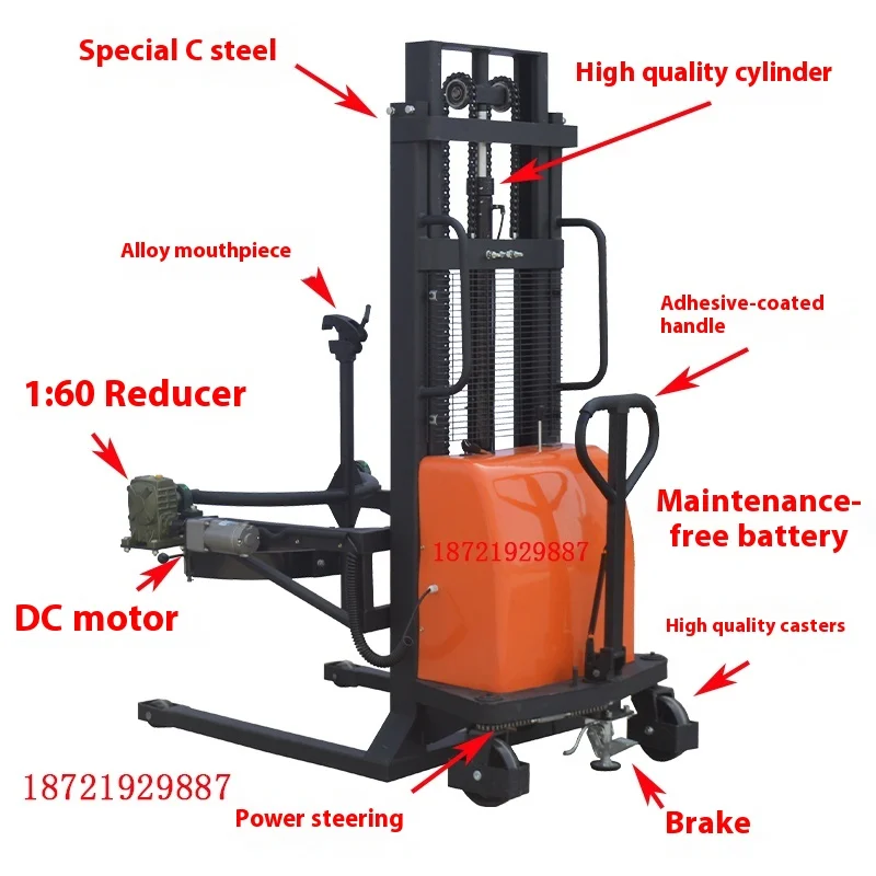New Factory Electric Drum Lifter Electric Oil Drum Forklift Porter Lifter