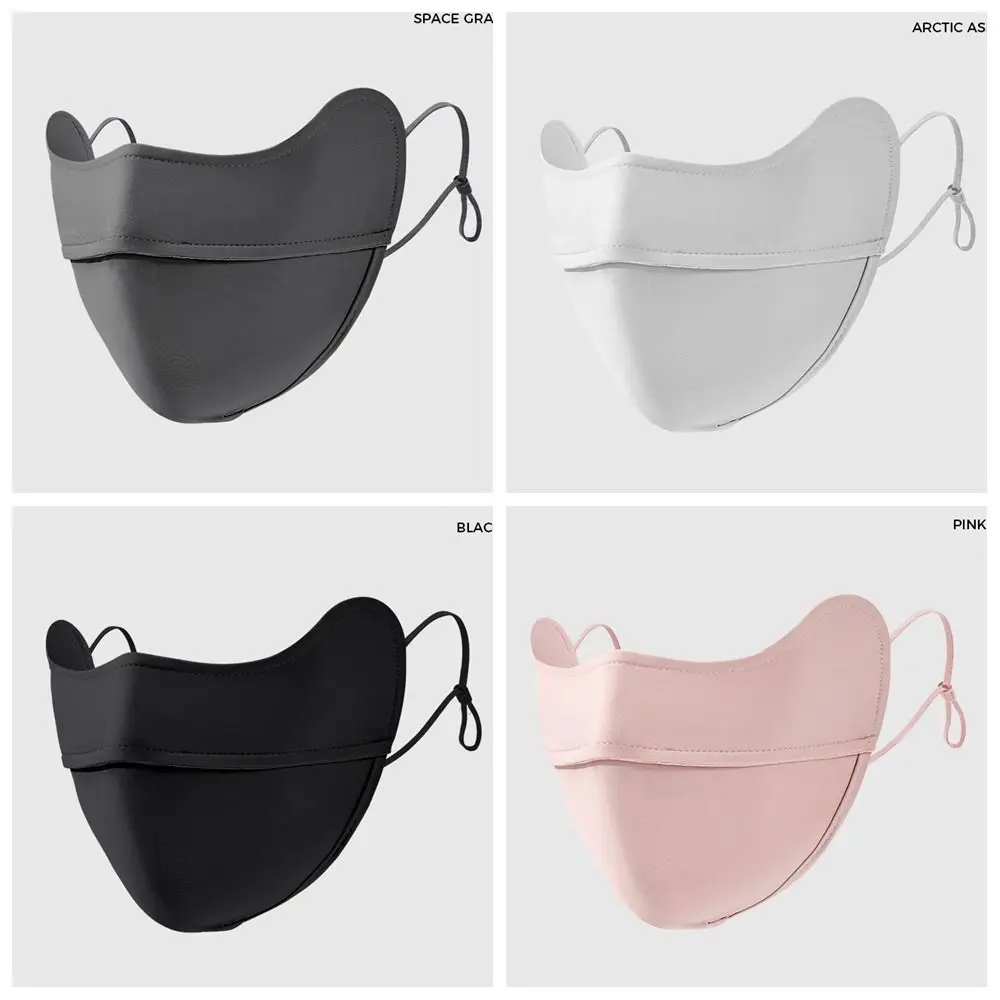 

Солнцезащитный шарф для лица, ледяная шелковая солнцезащитная маска, нейлоновая однотонная летняя крышка для лица, солнцезащитная вуаль, дышащая маска для лица Gini