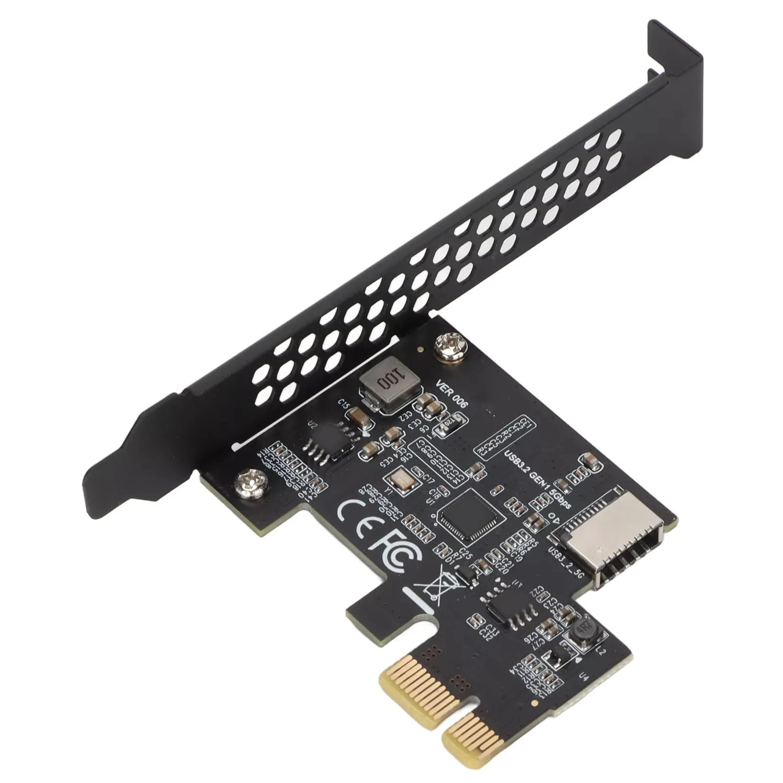 PCI-E To USB3.2 GEN1 Expansion Card 5Gbps Front Type-E A-Key ASM1042A Adapter