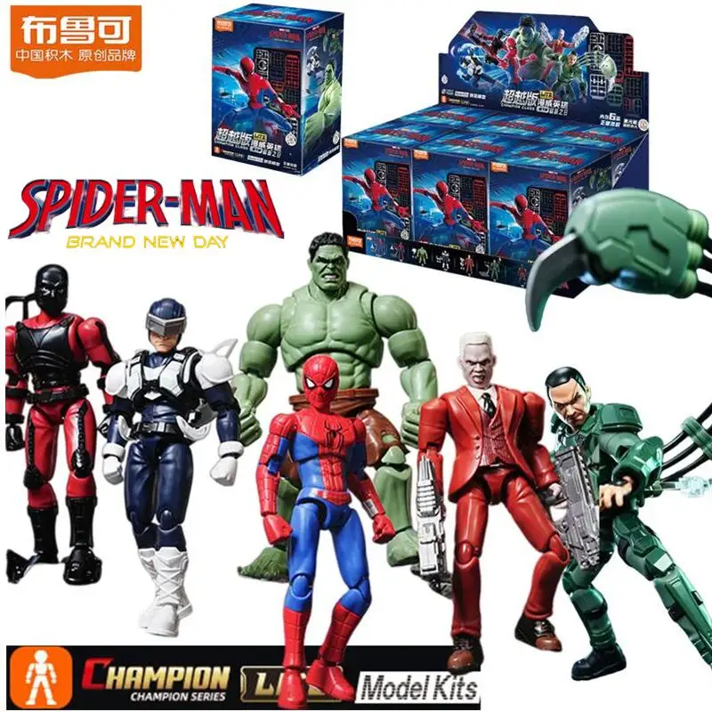 Nuevo Blokees Champion Lite Wave1 Spider-Man Brand New Day Hulk Tombstone Hammerhead Deadpool Scorpion Figura Coleccionable Articulada de Regalo