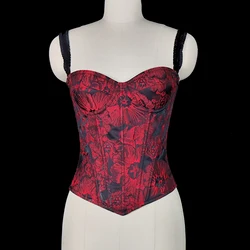 Women Floral Print Tank Tops Tube Top Camisole Corsets Sexy Summer Off Tanks Bustiers