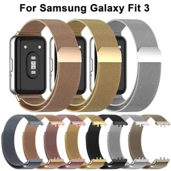 Metal Strap for Samsung Galaxy Fit 3 Replacement Bracelet Strap Stainless Steel Milanese Wrist Belt Smart Watch Accessories