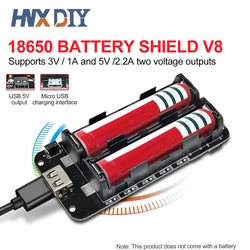 Dual 18650 Lithium-Batterie Schild V8 3V1A 5V 3A Micro USB Power Bank Batterie Lade Modul Für Raspberry Pi wifi ESP8266 ESP32