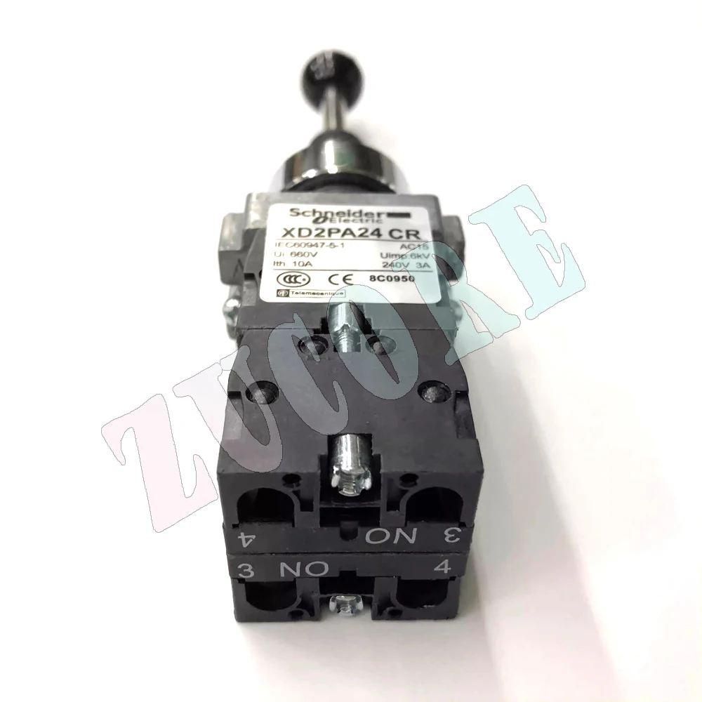 جديد الأصلي شنايدر إلكتريك 22 مللي متر XD2PA24CR عصا التحكم تحكم XD2-PA24CR 4 موقف الذاتي إعادة ضبط الصليب الروك التبديل