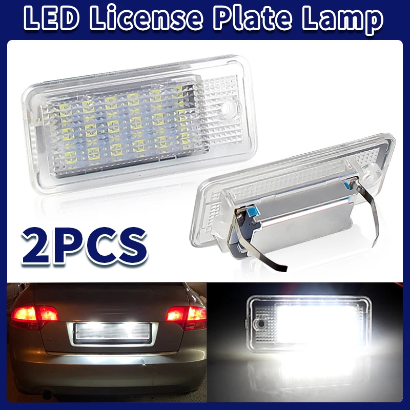 2Pcs For Audi LED Number Light A3 A4 S4 RS4 B6 B7 A6 RS6 S6 C6 S5 Q7 A8 S8 Avant Canbus Error Free License Plate Lamp 8E0807430A