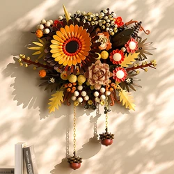 DIY Plants Art Wall Flowers Simulated Sunflower Living Room Pendant Building Blocks Model Bricks Kids Sets Toys