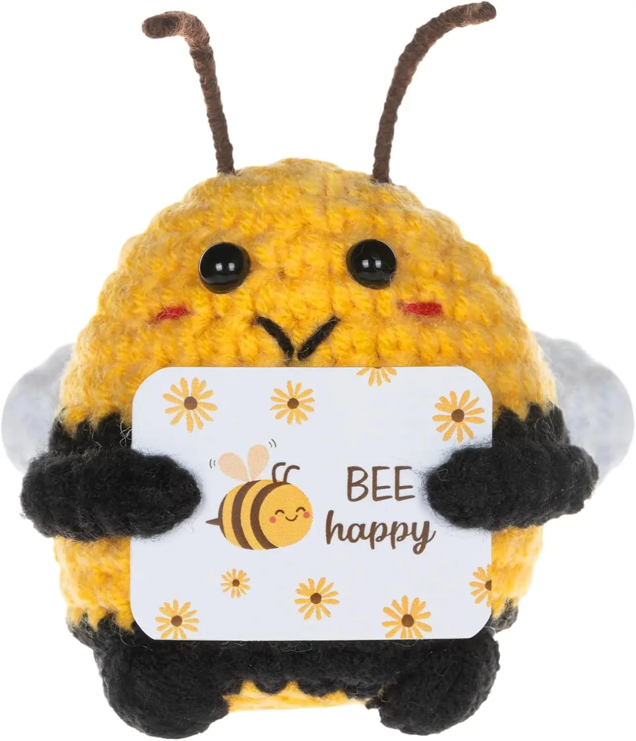 Funny Positive Crochet Honeybee - Animals Gifts, Funny Handmade Crochet Doll, Gifts for Women Men Friends