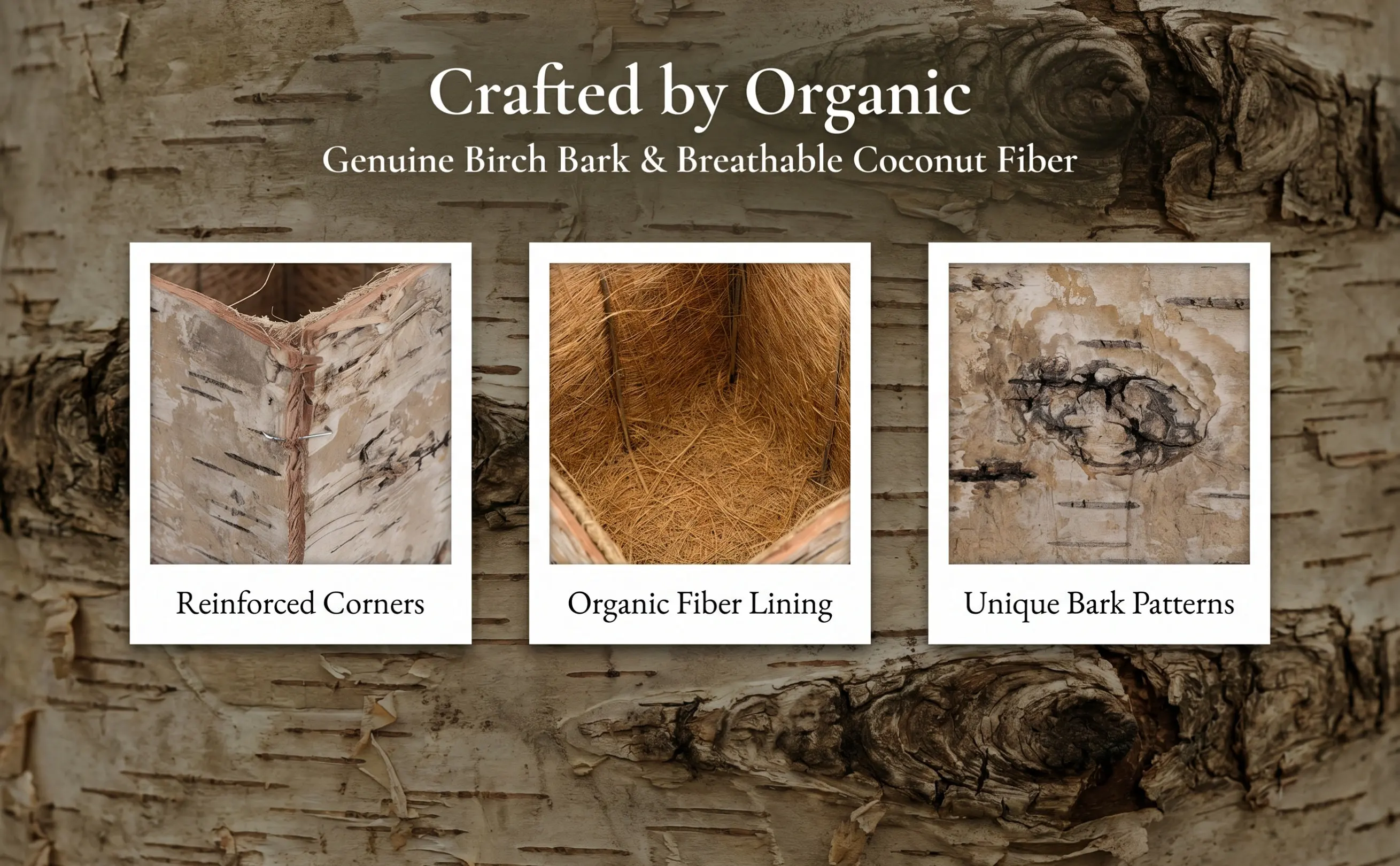 Rustic Birch Bark Flower Pot Wooden Bark Planter for Succulents Cactus and Floral Arrangements Vintage Farmhouse Decor Natural