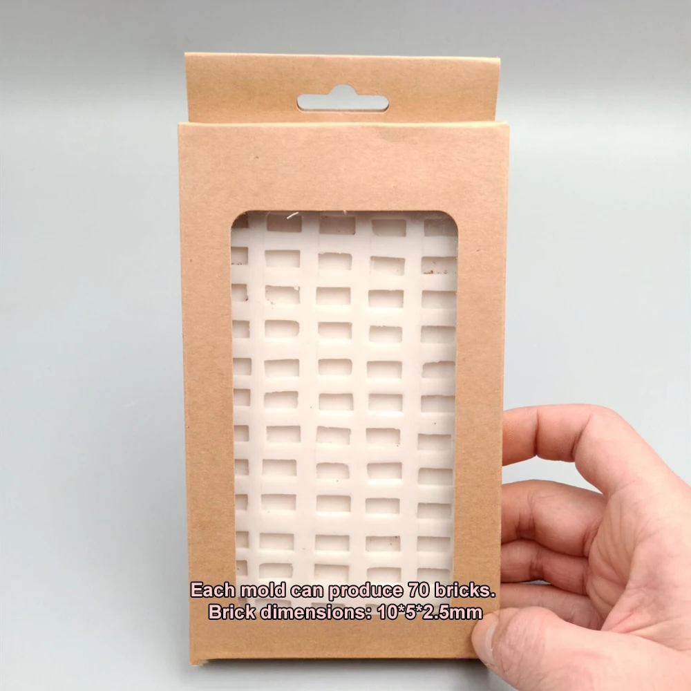 Miniature Brick Making Mold Sand Table Scene DIY Accessories Mini Brick Silicone Mold Construction Material Handmade House Tile
