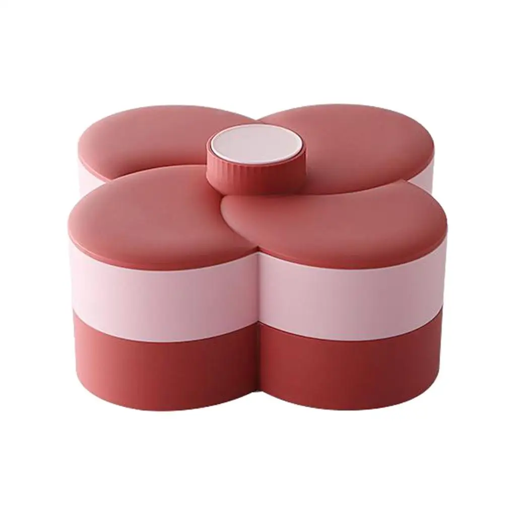 Food Storage Container Rotating Snack Double-deck Serving Tray Creative Flower