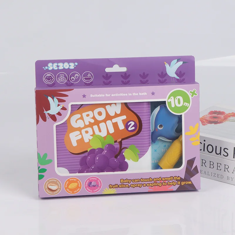 Sezoz 과일 향기로운 아기 목욕 책 유아를 위한 환경 친화적이고 찢어짐 방지 및 물린 방지 조기 교육 장난감