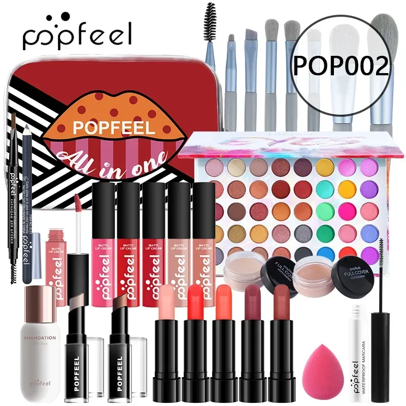 Best-Selling Popfeel Makeup Kit Full Set All in One Eye Shadow Palette Eyeliner Bronzer,Contour Luxe Sets Gifts Women Cosmetics