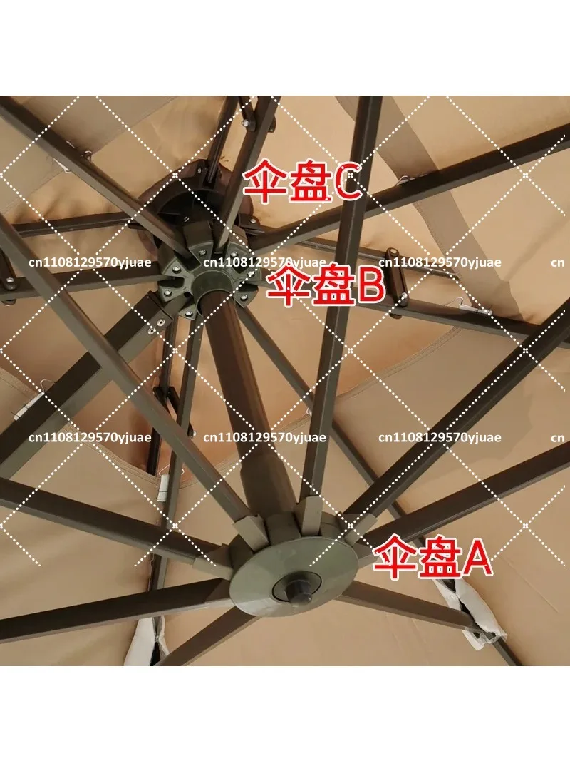 Outdoor Patio Umbrella Double Top Replacement Canopy Sunshade Parts Leisure Sunshade Cloth Accessories