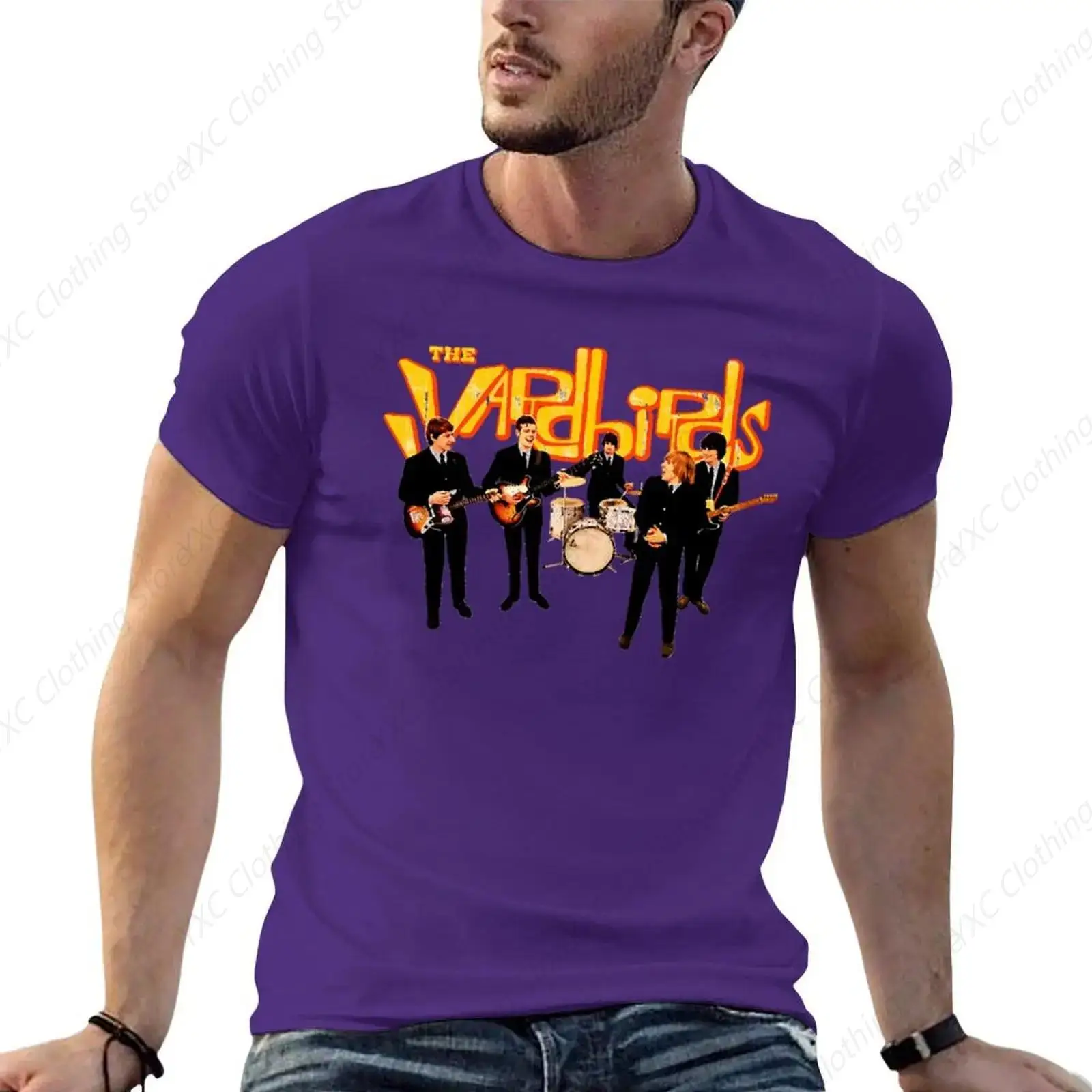 Yardbirds English Rock men's T-shirt- Short Sleeve Crew Neck Soft Fitted Tees S - 6XL Fresh Classic Basic Tshirts