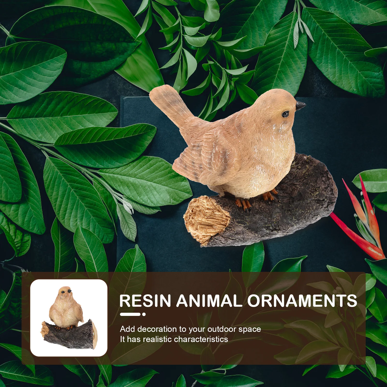 

Realistic Resin Birds Miniature Garden Statue Plant Pot Decor Exquisite Details Lifelike Ornament Resin Bird Figurine