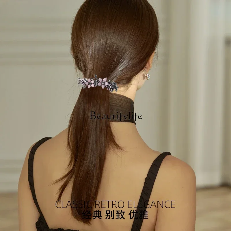 Elegant Rhinestone Back Head Barrettes, Hair Accessories, Temperament