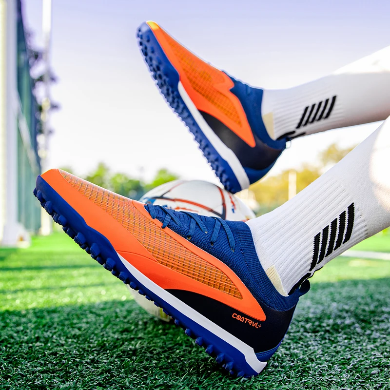 Men New TF Football Boots Sneakers Society Field Resistant Adult Breathable Male Soccer Shoes Training Top Quality Studded view 5