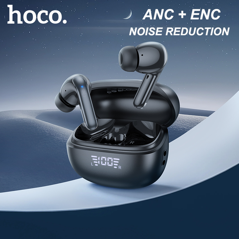  HOCO Wireless ANC+ENC Noise Reduction Earphone APP Control HiFi Stereo Music EQ Sound Bluetooth 5.3 Headset Support Dual Connect 
