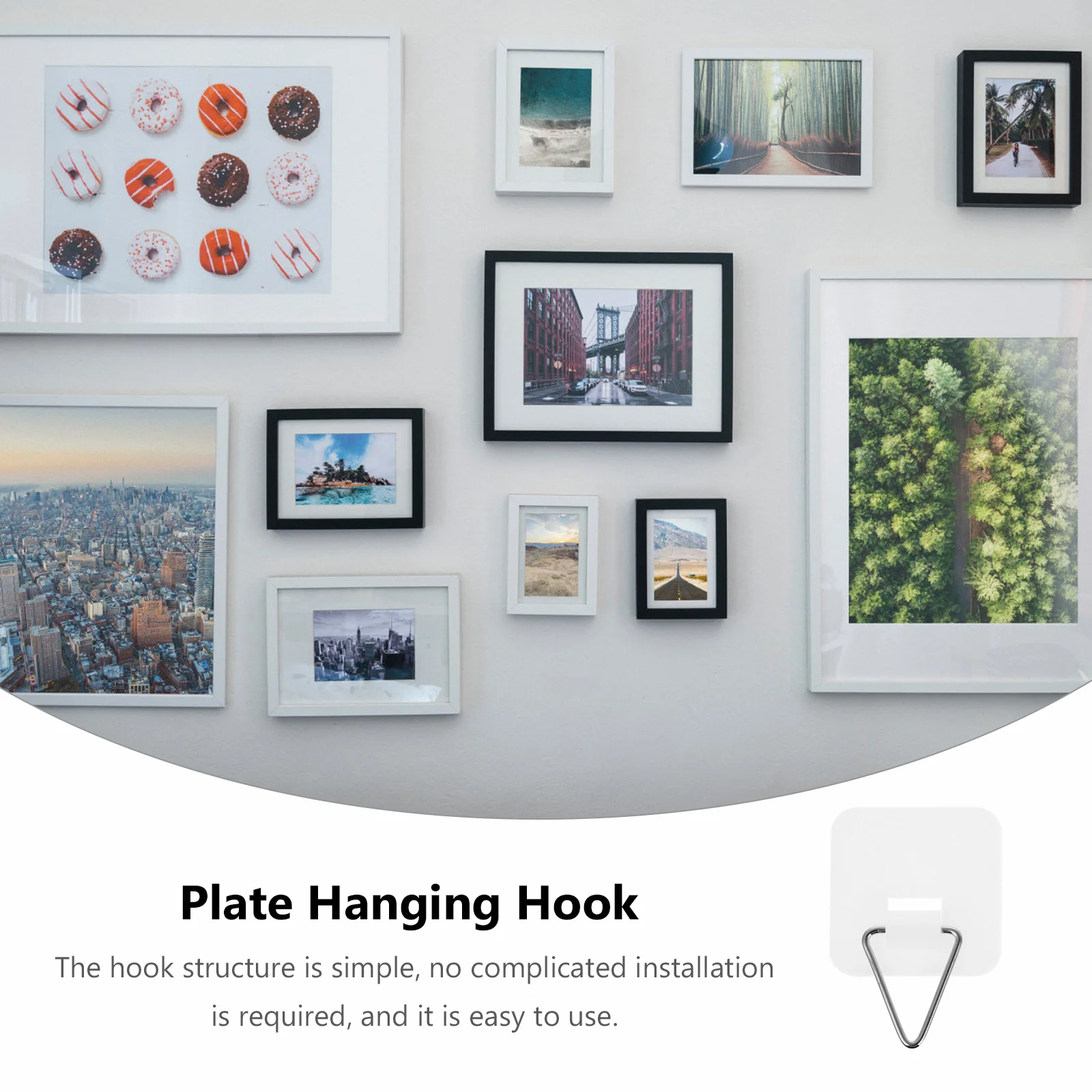 

50pcs Multifunctional Hooks Plastic Wall Mount Invisible Plate Hanging Kitchen Storage Display Hanger Household