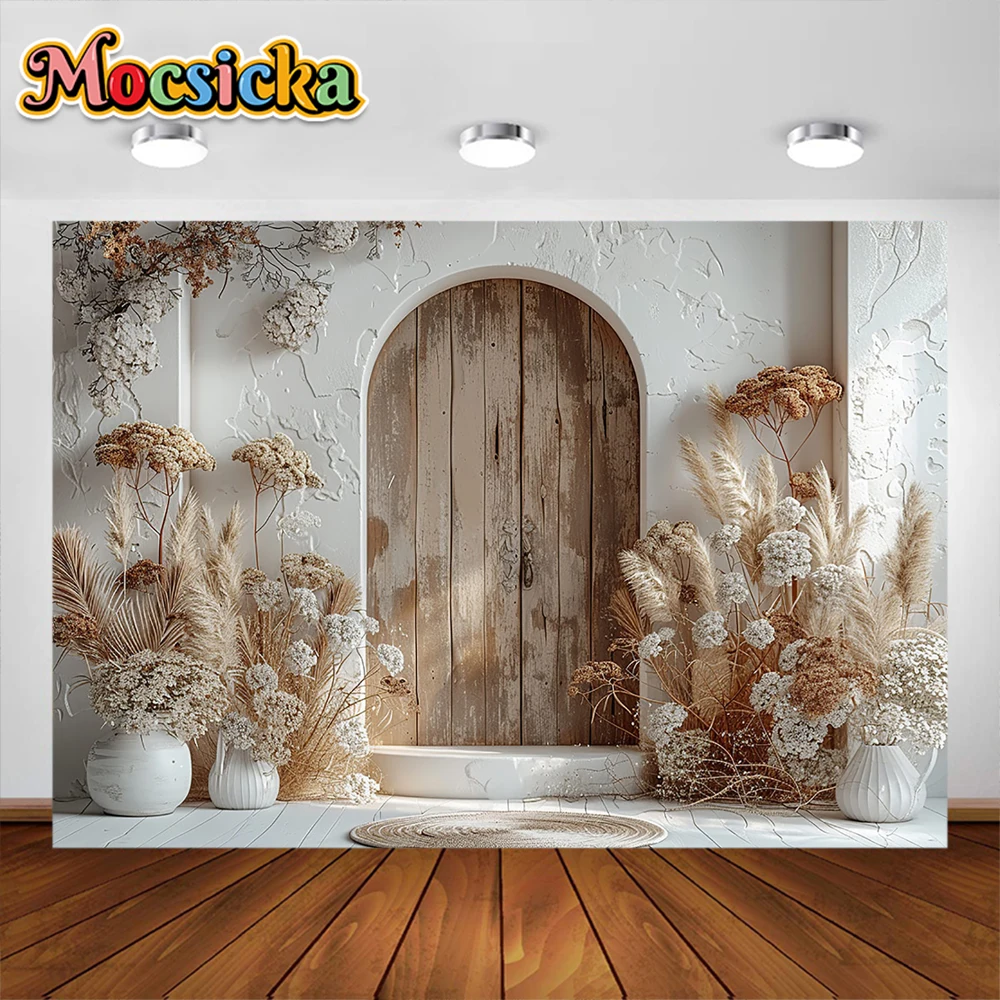 Mocsicka Background Boho Photography Pampa Floral Arch Adult Birthday Wedding Maternity Art Portrait Decor Backdrop Photo Studio