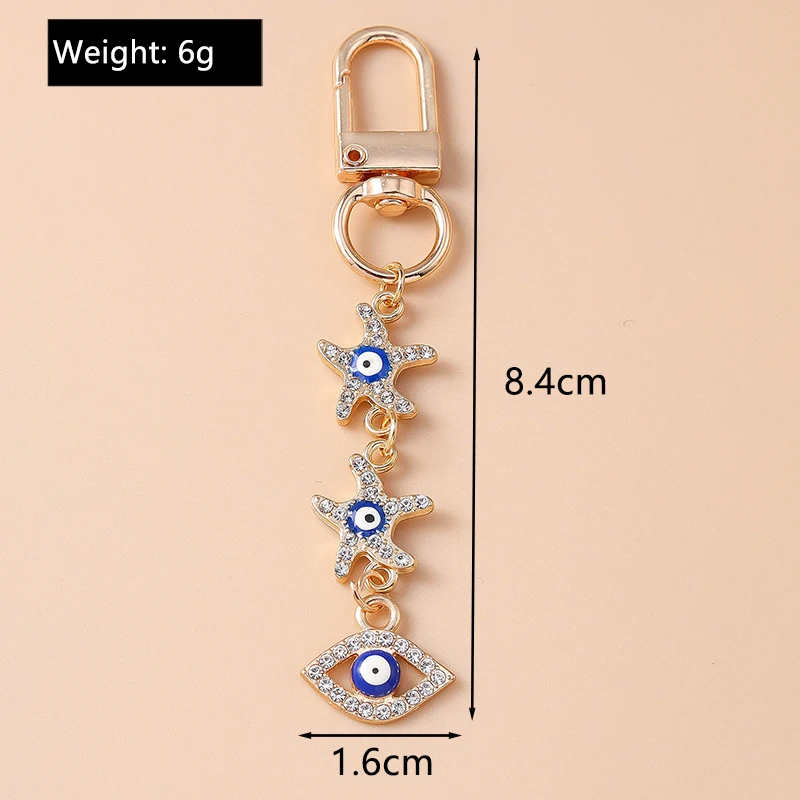 Retro Legierung Türkische Glück Böse Augen Schlüsselbund Hamsa Hand Schlüssel Ring Anhänger für Frauen Mädchen Handtasche Dekor DIY Schmuck Geschenke – Detail 8