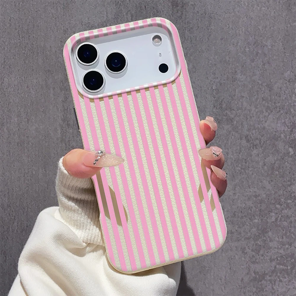 Capa de Celular com Padrão de Listras Verticais para iPhone 17 Pro Max 13 16 15 Plus 14 11 16e 12 Air, Capa de Silicone Macio à Prova de Choque