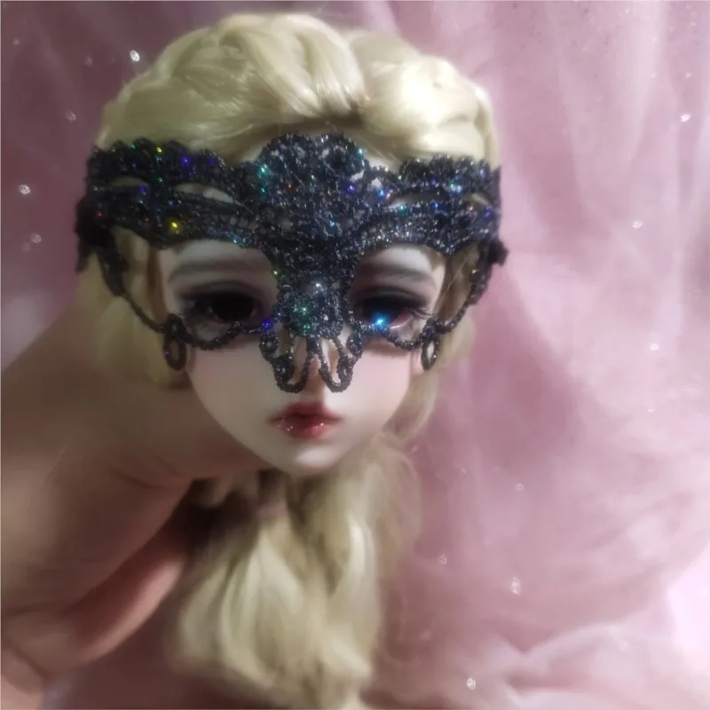 1/3 BJD Silicone Doll Lace Eye Mask Lace Up Vintage Masquerade Half Face Mask Cosplay Doll Clothing Accessories
