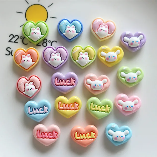 5pcs miniso series animal love cartoon resin flatback cabochons diy crafts materials jewelry making charms