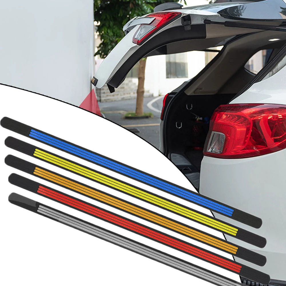 

1pc Car Trunk Anti-Rear-End Safety Warning Sticker Body Bumper Anti-collision Reflective Self-adhesive Strip Auto Accessories