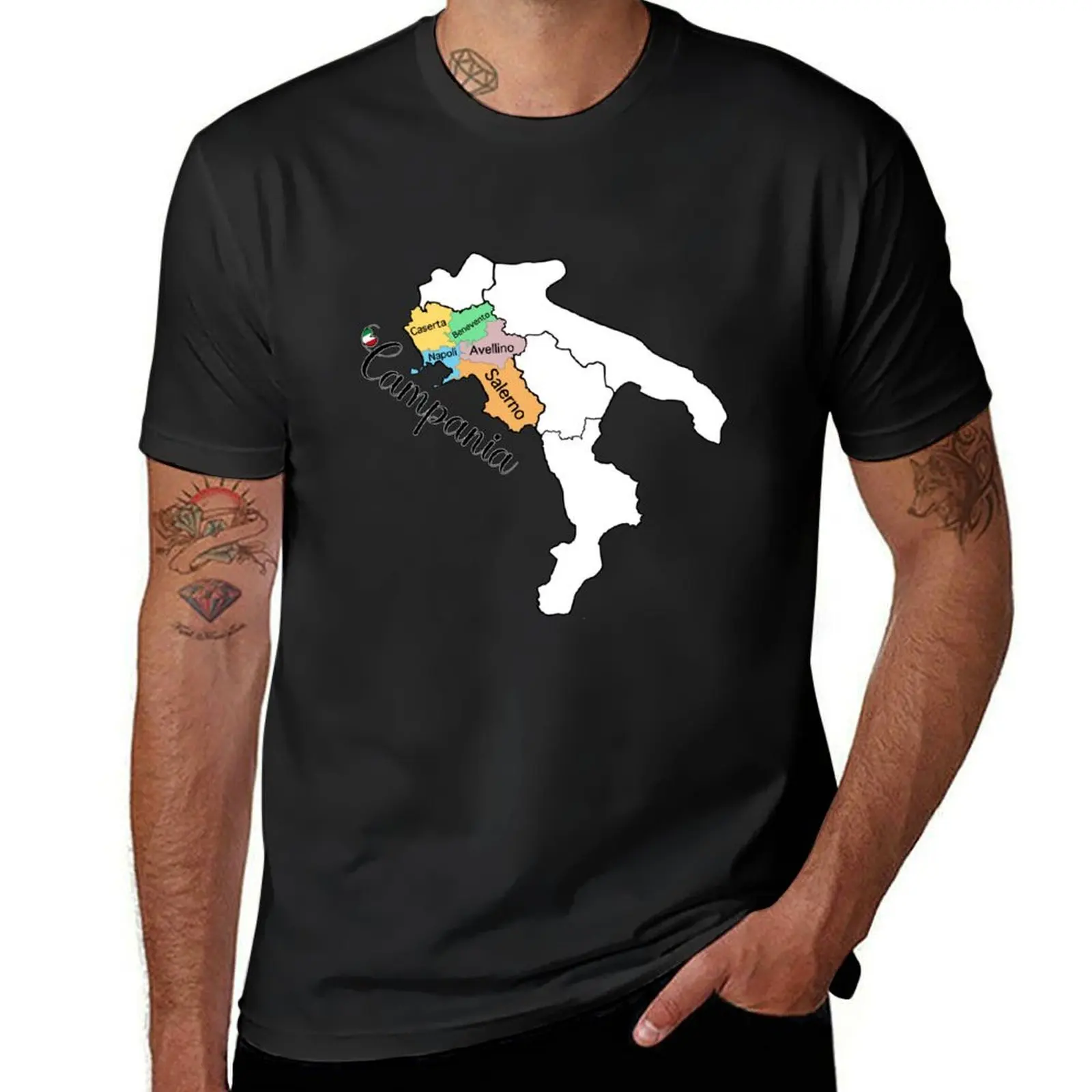 Campania Region Map - Provinces of Campania T-Shirt plus sizes funnys T-shirt men