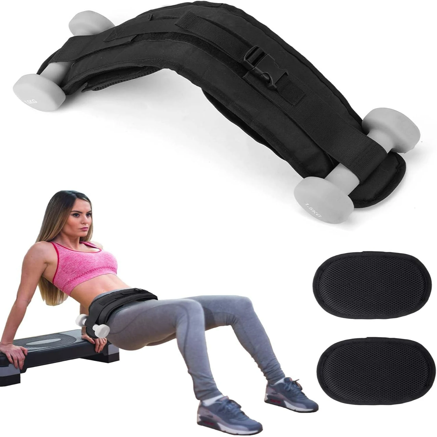 

Durable and Thick Hip Thrust Belt for Ultimate Stability, Perfect for Indoor and Outdoor Fitness Training, Supports up to 100lbs